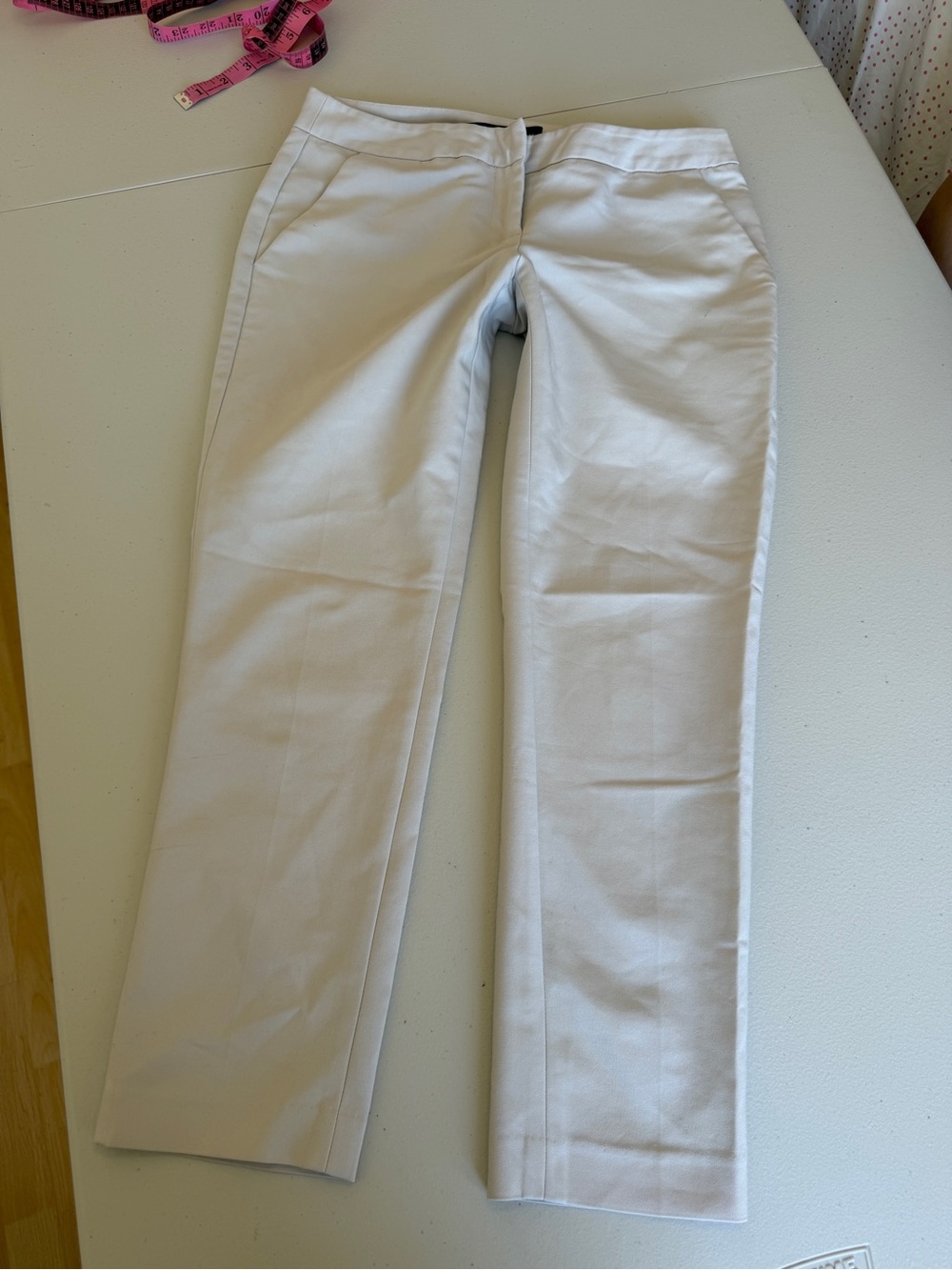 Amanda + Chelsea Cotton Cream Stretch Slim Dress Pants Beige Size 0